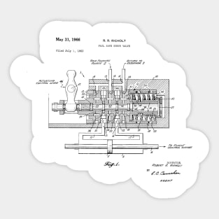 Fail Safe Servo Valve Vintage Patent Hand Drawing Sticker